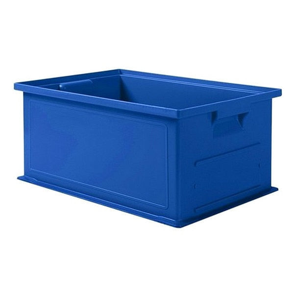 Straight Wall Container,  Blue,  Polyethylene,  19 in L,  13 in W,  8 in H,  0.74 cu ft Volume Capacity