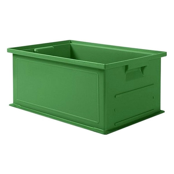 Straight Wall Container,  Green,  Polyethylene,  19 in L,  13 in W,  8 in H,  0.74 cu ft Volume Capacity