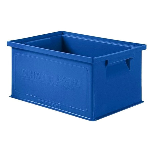 Straight Wall Container,  Blue,  Polyethylene,  13 in L,  9 in W,  6 in H,  0.25 cu ft Volume Capacity