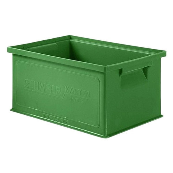 Straight Wall Container,  Green,  Polyethylene,  13 in L,  9 in W,  6 in H,  0.25 cu ft Volume Capacity