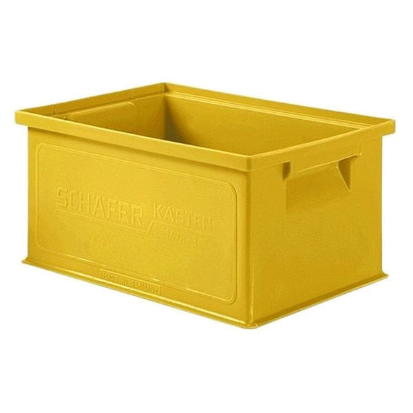 Straight Wall Container,  Yellow,  Polyethylene,  13 in L,  9 in W,  6 in H,  0.25 cu ft Volume Capacity