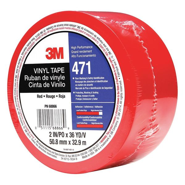 Marking Tape, 2In W, 108 ft. L, Red