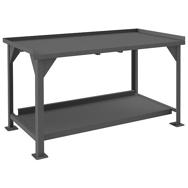 Heavy duty Work Bench with Lips Up,  Steel,  60" W,  34" Height,  4000 lb.,  Straight