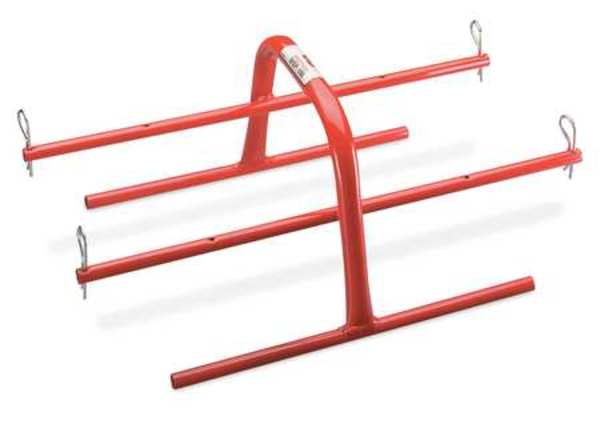 Reel Stand,  4 Spindles,  Steel,  Red,  13 1/2 in W x 24 in D x 9 1/2 in H