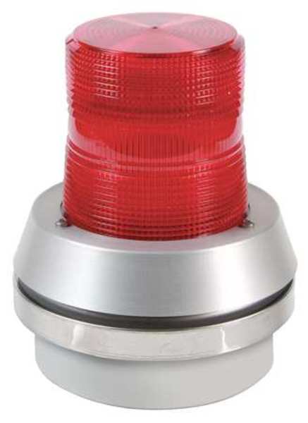 Flashing Light with Horn, 120VAC, Red Lens