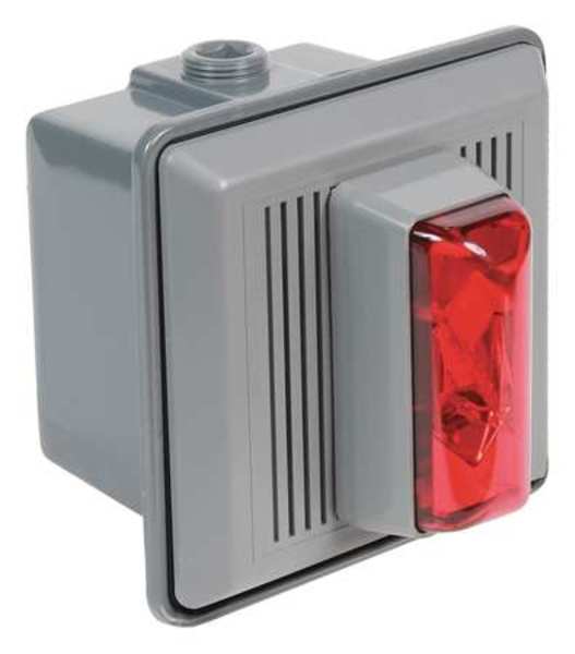 Horn Strobe, Red, 5-1/2 In. H, 120VAC