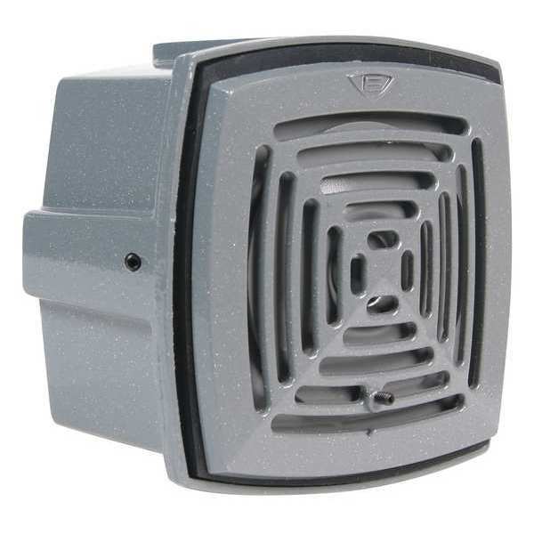 Weatherproof Vibrating Horn,  120V AC,  Indoor/Outdoor,  Surface Mount,  4.875 in Height,  4.875 in Wide