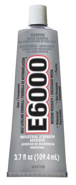 Adhesive,  E6000 Series,  Clear,  3.7 oz,  Tube