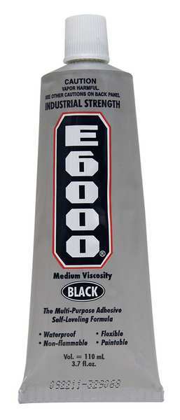 Adhesive,  E6000 Series,  Black,  3.7 oz,  Tube
