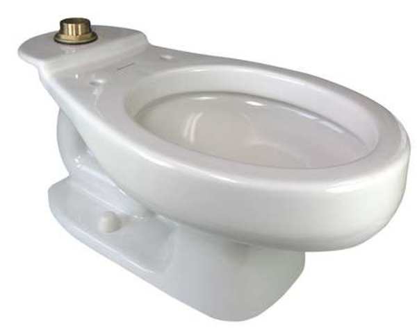 Toilet Bowl,  1.28 to 1.6 gpf,  Flushometer,  Floor Mount,  Round,  White