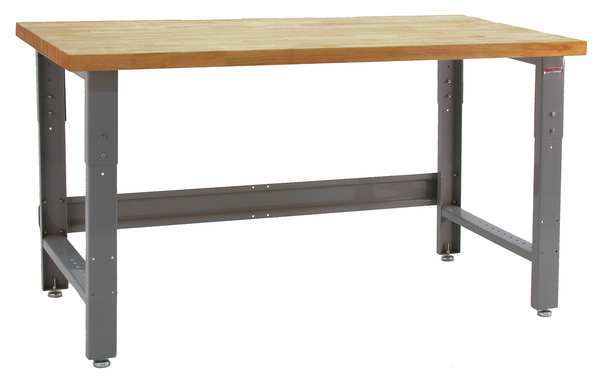 Bolted Workbenches,  Butcher Block,  72" W,  30" to 36" Height,  1600 lb.,  Straight