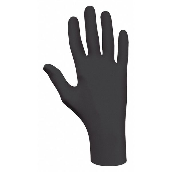 Disposable Gloves,  Nitrile,  Powder Free,  Black,  100 PK