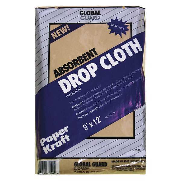 Drop Cloth, Kraft Paper, 9x12 ft., PK12