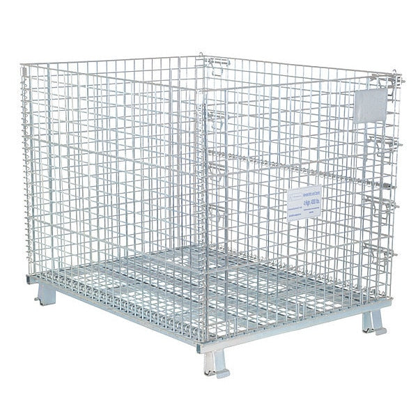 Mesh Container Gray Galvanized Steel 1000lb Capacity 20" x 32" x 21"