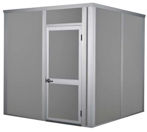 Sound Reducing Modular Wall Enclosure,  8 ft H,  16 ft W,  12 ft D,  Gray