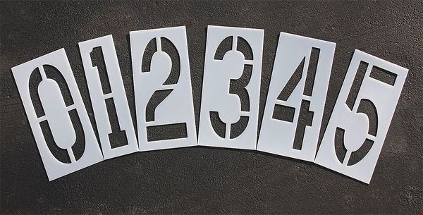 Pavement Stencil, 18 in, Number Kit, 1/16