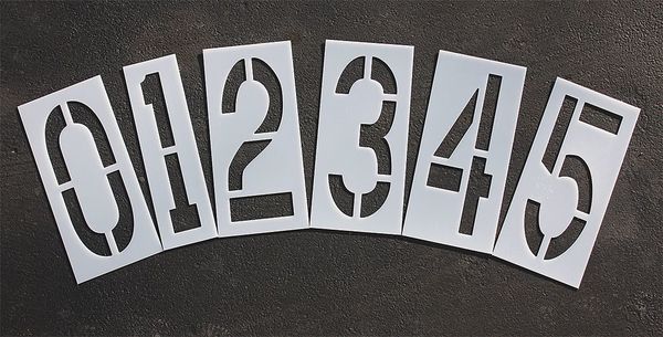 Pavement Stencil, 18 in, Number Kit, 1/8