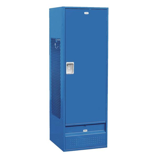 Gear Locker, 24Wx72Hx24"D, Solid Door, Blue