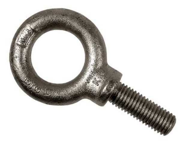 Machinery Eye Bolt With Shoulder,  1/2"-13,  1 in Shank,  1-3/16 in ID,  Steel,  Galvanized