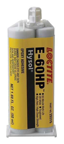 Epoxy Adhesive,  E-60HP Series,  Off-White,  2:01 Mix Ratio,  35 hr Functional Cure,  Dual-Cartridge