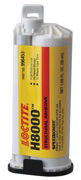 Acrylic Adhesive, H8000 Series, Green, 10:01 Mix Ratio, 30 min Functio