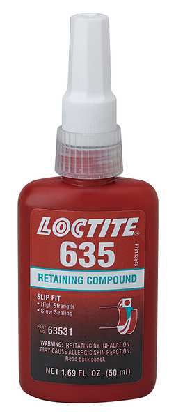 Retaining Compound,  635 Series,  Green,  Liquid,  High Strength,  50ml Bottle