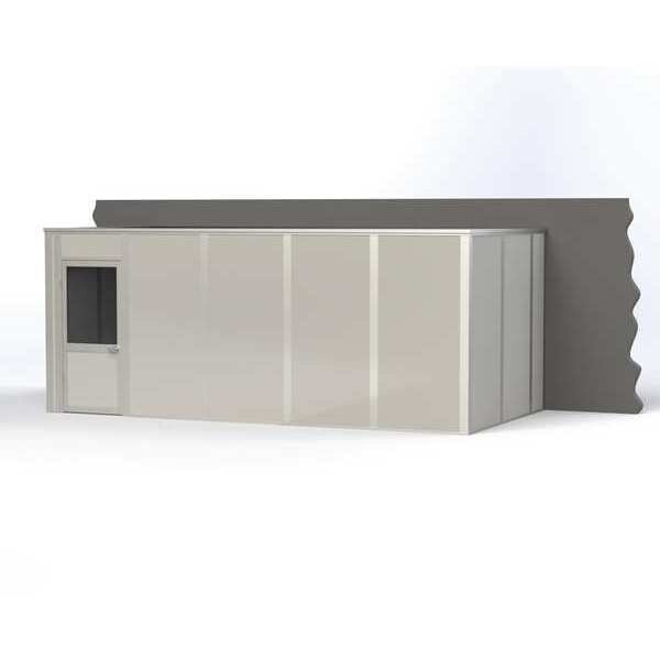 3-Wall Modular In-Plant Office,  8 ft H,  20 ft W,  10 ft D,  Gray