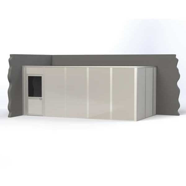 2-Wall Modular In-Plant Office,  8 ft H,  20 ft W,  10 ft D,  Gray