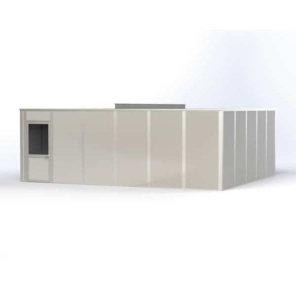 4-Wall Modular In-Plant Office,  8 ft H,  24 ft W,  20 ft D,  Gray