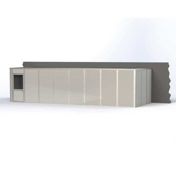 3-Wall Modular In-Plant Office,  8 ft H,  32 ft W,  12 ft D,  Gray