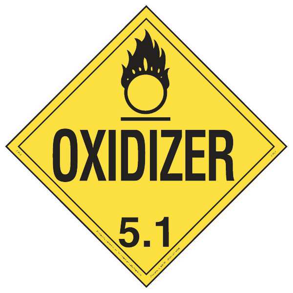 Placard, 10-3/4inx10-3/4in, Oxidizer, PK10