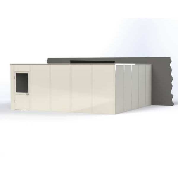 3-Wall Modular In-Plant Office,  8 ft H,  20 ft W,  20 ft D,  White