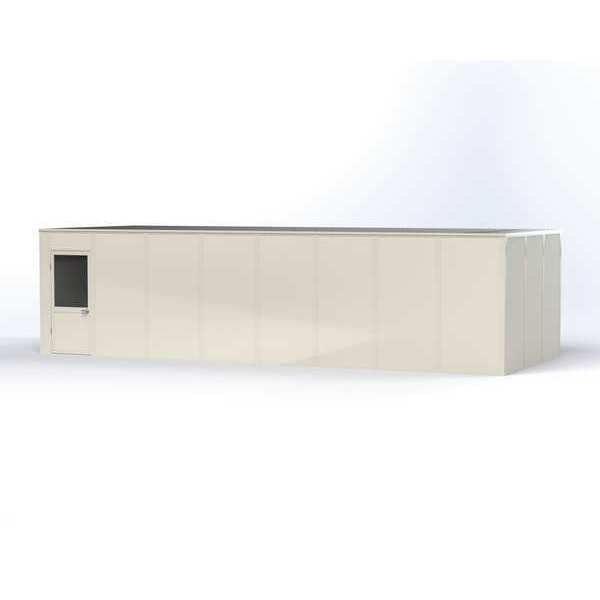 4-Wall Modular In-Plant Office,  8 ft H,  32 ft W,  12 ft D,  White