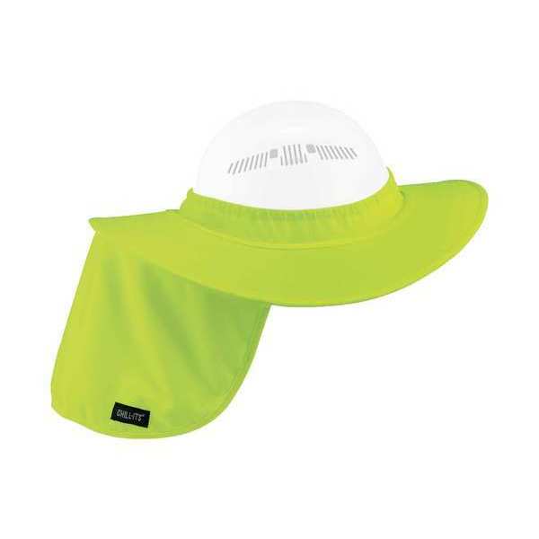 Hard Hat Brim And Neck Shade,  Hi-Vis Lime,  Sun Protection,  Lightweight,  Universal Fit