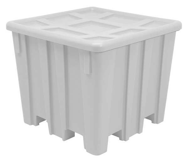 White Bulk Container,  Plastic,  35 cu ft Volume Capacity