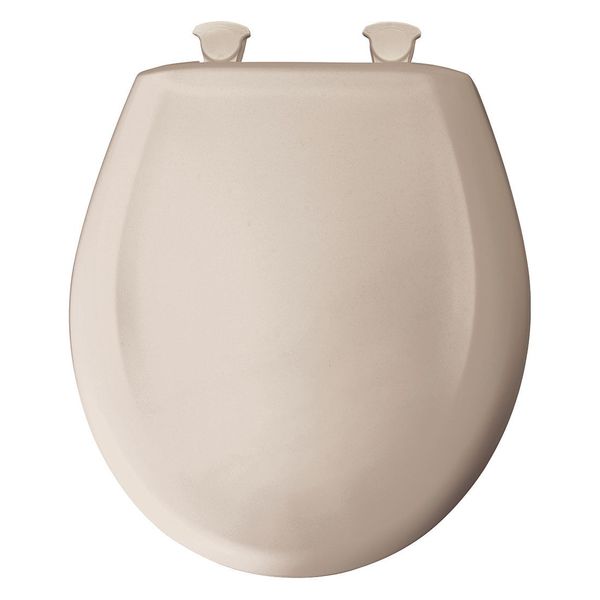Round Closed Front Toilet Seat, Blush,  With Cover,  Plastic,  Round