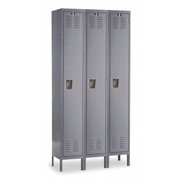 Wardrobe Locker,  36 in W,  18 in D,  66 in H,  (1) Tier,  (3) Wide,  Dark Gray