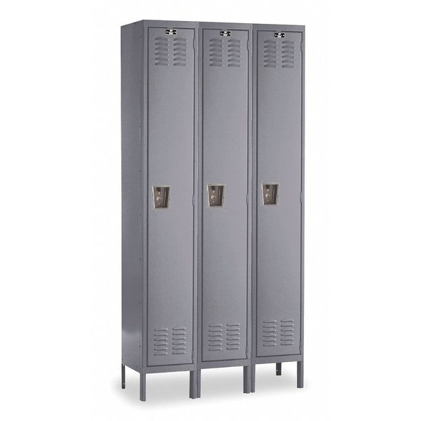 Wardrobe Locker,  45 in W,  15 in D,  78 in H,  (1) Tier,  (3) Wide,  Dark Gray