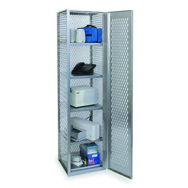 Bulk Storage Locker,  18 in W,  18 in D,  74 3/4 in H,  4 Shelves,  1 Doors,  Galvanneal Steel,  Assembled