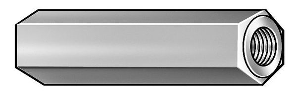 Hex Standoff,  #4-40 Thrd Sz,  7/16 in L,  7/16 in Thrd L 18-8 Stainless Steel Plain,  3/16" Hex W