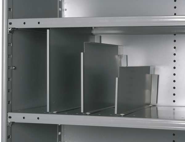 Vertical Shelf Divider, 20 ga., Gray, PK12